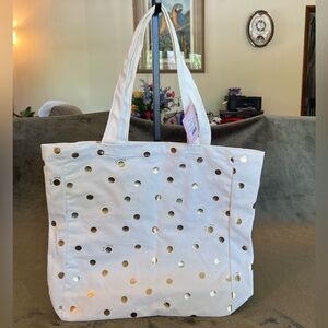 NWT Kate Spade Gold Dot with Script Book Tote